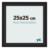 Bilderrahmen 25x25cm Schwarz Gemasert MDF Lazio Vorne Messe | Yourdecoration.at