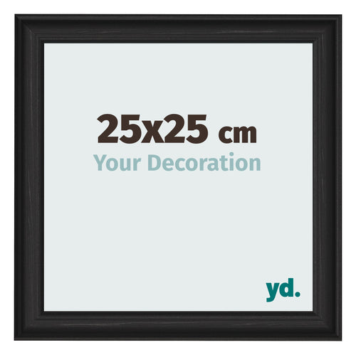 Bilderrahmen 25x25cm Schwarz Gemasert MDF Lazio Vorne Messe | Yourdecoration.at