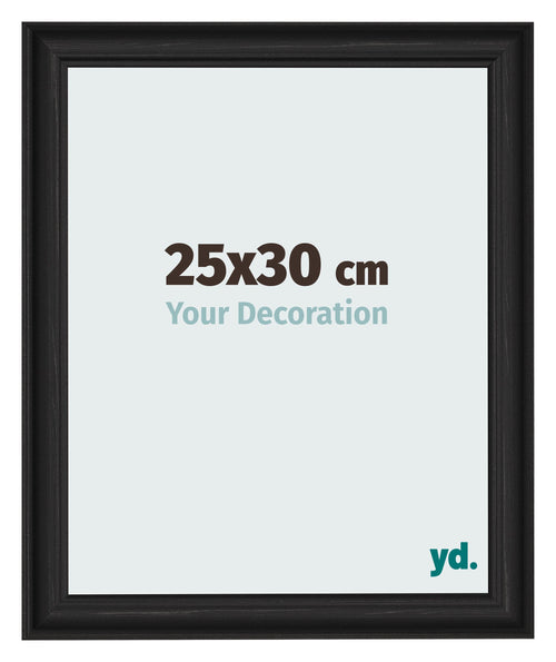 Bilderrahmen 25x30cm Schwarz Gemasert MDF Lazio Vorne Messe | Yourdecoration.at