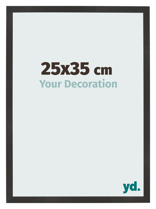 Bilderrahmen 25x35 cm Schwarz Matt MDF Bologna Vorne Messe | Yourdecoration.at