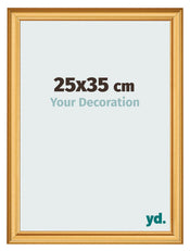 Bilderrahmen 25x35cm Gold Matt MDF Lazio Vorne Messe | Yourdecoration.at