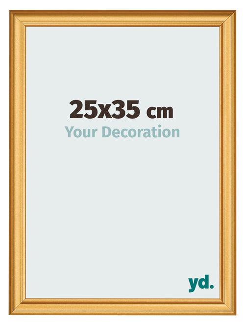 Bilderrahmen 25x35cm Gold Matt MDF Lazio Vorne Messe | Yourdecoration.at
