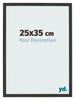Bilderrahmen 25x35cm Schwarz Gemasert MDF Bologna Vorne Messe | Yourdecoration.at