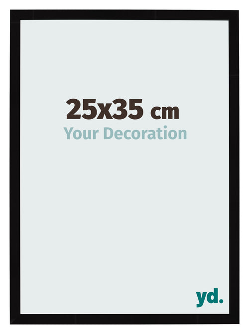 Bilderrahmen 25x35cm Schwarz Hochglanz MDF Bologna Vorne Messe | Yourdecoration.at