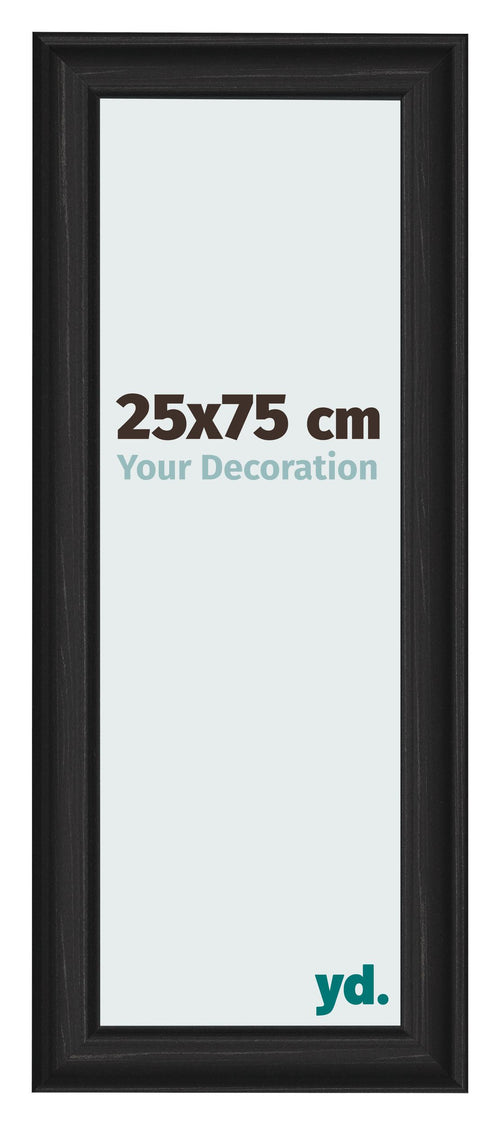 Bilderrahmen 25x75cm Schwarz Gemasert MDF Lazio Vorne Messe | Yourdecoration.at