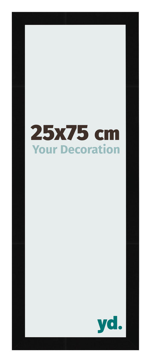 Bilderrahmen 25x75cm Schwarz Hochglanz MDF Bologna Vorne Messe | Yourdecoration.at