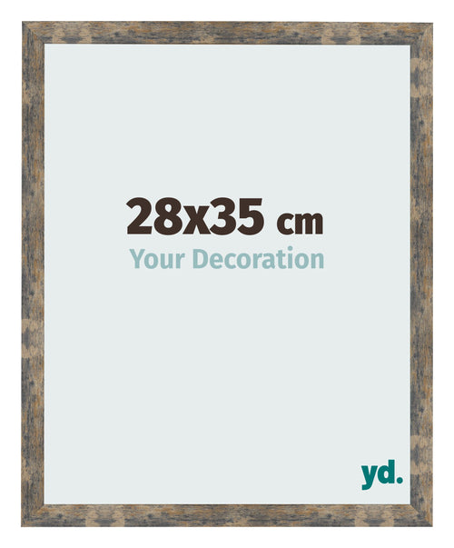 Bilderrahmen 28x35cm Blau Gold Meliert MDF Bologna Vorne Messe | Yourdecoration.at