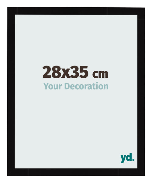 Bilderrahmen 28x35cm Schwarz Hochglanz MDF Bologna Vorne Messe | Yourdecoration.at