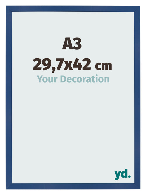 Bilderrahmen 29 7x42 cm A3 Dunkelblau MDF Bologna Vorne Messe | Yourdecoration.at