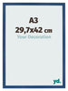 Bilderrahmen 29 7x42 cm A3 Dunkelblau MDF Bologna Vorne Messe | Yourdecoration.at