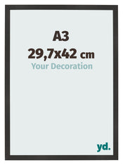 Bilderrahmen 29 7x42 cm A3 Schwarz Matt MDF Bologna Vorne Messe | Yourdecoration.at