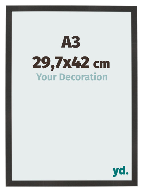 Bilderrahmen 29 7x42 cm A3 Schwarz Matt MDF Bologna Vorne Messe | Yourdecoration.at