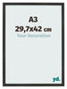 Bilderrahmen 29 7x42 cm A3 Schwarz Matt MDF Bologna Vorne Messe | Yourdecoration.at
