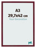 Bilderrahmen 29 7x42 cm A3 Weinrot Gewischt MDF Bologna Vorne Messe | Yourdecoration.at
