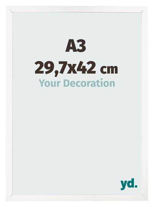 Bilderrahmen 29 7x42 cm A3 Weiss Hochglanz MDF Bologna Vorne Messe | Yourdecoration.at