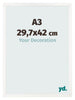 Bilderrahmen 29 7x42 cm A3 Weiss Hochglanz MDF Bologna Vorne Messe | Yourdecoration.at