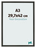 Bilderrahmen 29 7x42cm A3 Antrazit MDF Bologna Vorne Messe | Yourdecoration.at