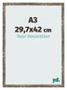 Bilderrahmen 29 7x42cm A3 Blau Gold Meliert MDF Bologna Vorne Messe | Yourdecoration.at