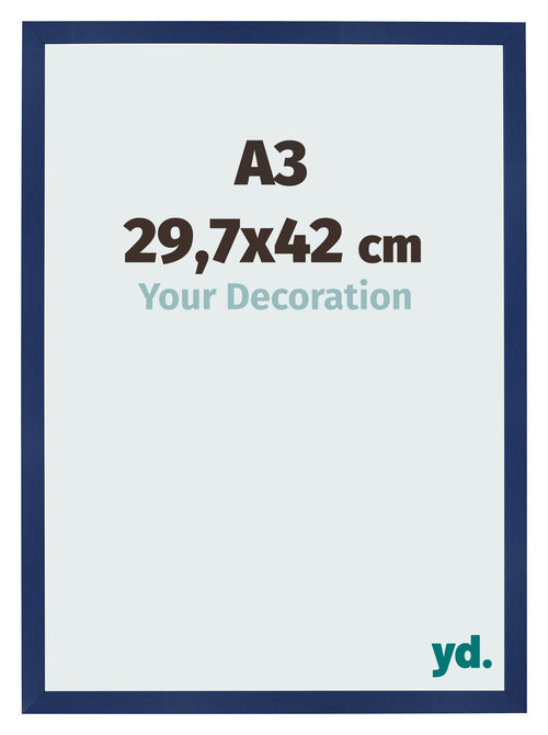 Bilderrahmen 29 7x42cm A3 Dunkelblau Gewischt MDF Bologna Vorne Messe | Yourdecoration.at