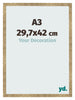 Bilderrahmen 29 7x42cm A3 Gold Antik MDF Bologna Vorne Messe | Yourdecoration.at