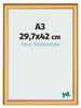 Bilderrahmen 29 7x42cm A3 Gold Matt MDF Lazio Vorne Messe | Yourdecoration.at