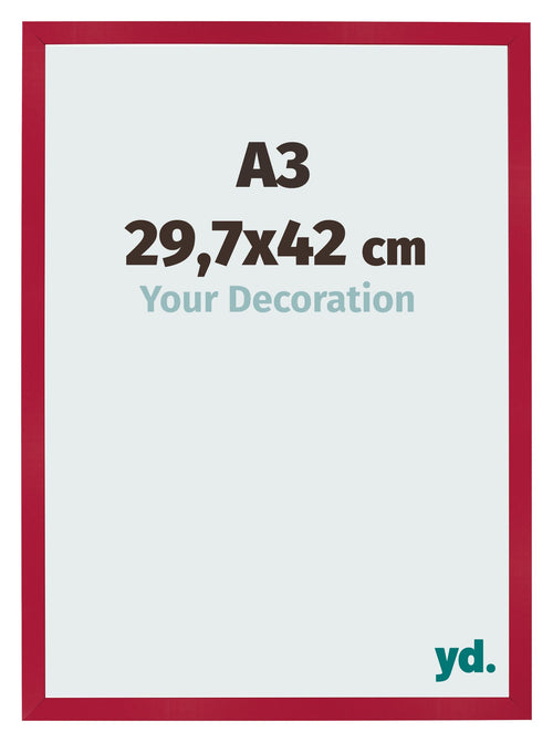 Bilderrahmen 29 7x42cm A3 Rot MDF Bologna Vorne Messe | Yourdecoration.at