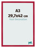 Bilderrahmen 29 7x42cm A3 Rot MDF Bologna Vorne Messe | Yourdecoration.at