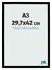 Bilderrahmen 29 7x42cm A3 Schwarz Hochglanz MDF Bologna Vorne Messe | Yourdecoration.at