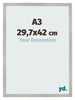 Bilderrahmen 29 7x42cm A3 Silber Matt MDF Bologna Vorne Messe | Yourdecoration.at