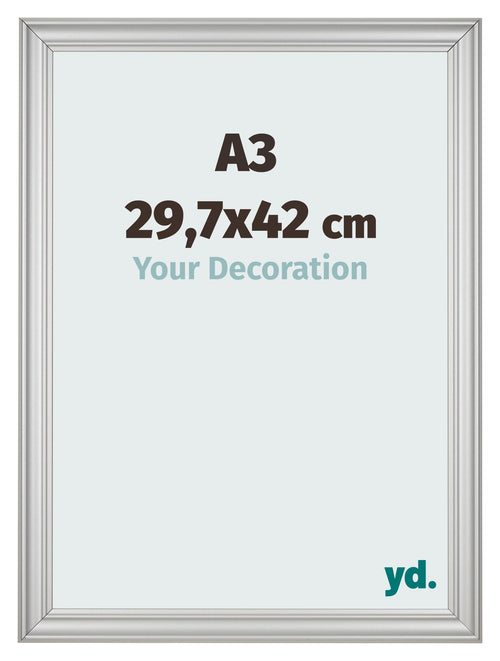 Bilderrahmen 29 7x42cm A3 Silber Matt MDF Lazio Vorne Messe | Yourdecoration.at