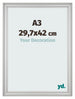 Bilderrahmen 29 7x42cm A3 Silber Matt MDF Lazio Vorne Messe | Yourdecoration.at