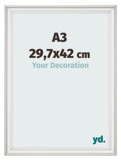 Bilderrahmen 29 7x42cm A3 Weiss Gewischt MDF Lazio Vorne Messe | Yourdecoration.at
