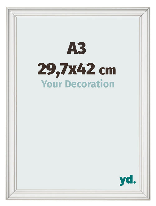 Bilderrahmen 29 7x42cm A3 Weiss Gewischt MDF Lazio Vorne Messe | Yourdecoration.at