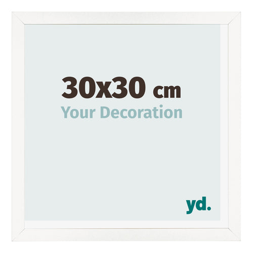 Bilderrahmen 30x30 cm Weiss Hochglanz MDF Bologna Vorne Messe | Yourdecoration.at