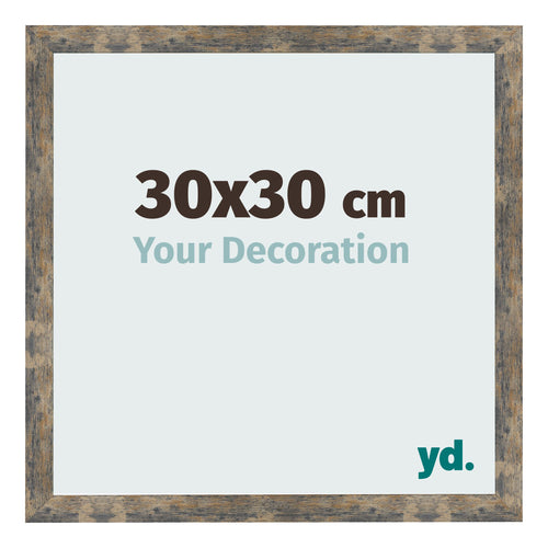 Bilderrahmen 30x30cm Blau Gold Meliert MDF Bologna Vorne Messe | Yourdecoration.at