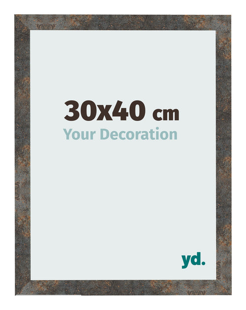 Bilderrahmen 30x40 cm Oxidiertes Metall MDF Bologna Vorne Messe | Yourdecoration.at