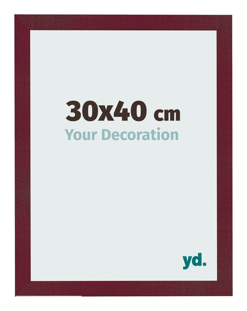 Bilderrahmen 30x40 cm Weinrot Gewischt MDF Bologna Vorne Messe | Yourdecoration.at