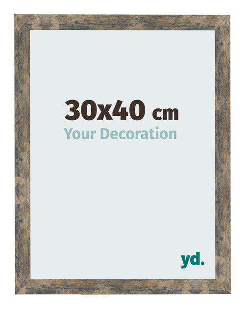 Bilderrahmen 30x40cm Blau Gold Meliert MDF Bologna Vorne Messe | Yourdecoration.at