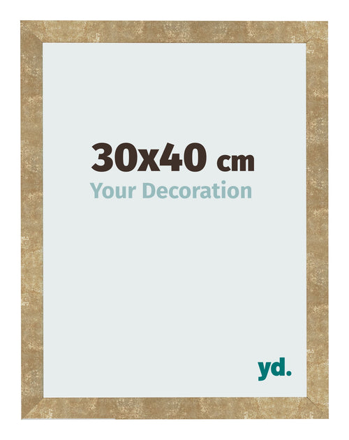 Bilderrahmen 30x40cm Gold Antik MDF Bologna Vorne Messe | Yourdecoration.at