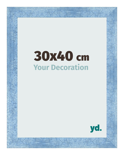 Bilderrahmen 30x40cm Hellblau Gewischt MDF Pisa Vorne Messe | Yourdecoration.at