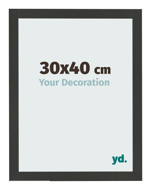 Bilderrahmen 30x40cm Schwarz Gemasert MDF Bologna Vorne Messe | Yourdecoration.at