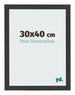 Bilderrahmen 30x40cm Schwarz Gemasert MDF Bologna Vorne Messe | Yourdecoration.at