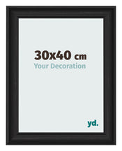 Bilderrahmen 30x40cm Schwarz Gemasert MDF Lazio Vorne Messe | Yourdecoration.at