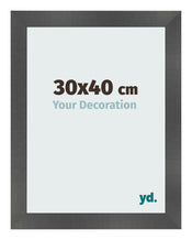 Bilderrahmen 30x40cm Schwarz Silber Poliert MDF Pisa Vorne Messe | Yourdecoration.at