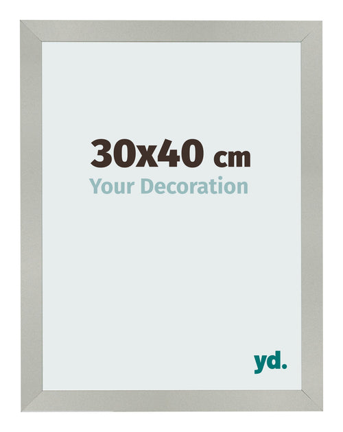 Bilderrahmen 30x40cm Silber Matt MDF Bologna Vorne Messe | Yourdecoration.at