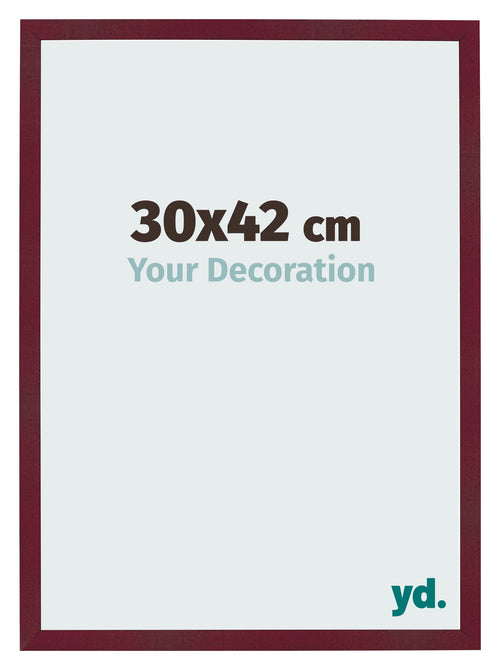 Bilderrahmen 30x42 cm Weinrot Gewischt MDF Bologna Vorne Messe | Yourdecoration.at