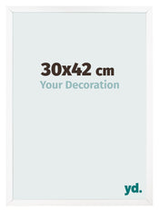 Bilderrahmen 30x42 cm Weiss Matt MDF Bologna Vorne Messe | Yourdecoration.at