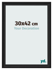 Bilderrahmen 30x42cm Schwarz Gemasert MDF Lazio Vorne Messe | Yourdecoration.at