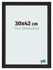 Bilderrahmen 30x42cm Schwarz Gemasert MDF Lazio Vorne Messe | Yourdecoration.at