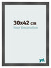 Bilderrahmen 30x42cm Schwarz Silber Poliert MDF Pisa Vorne Messe | Yourdecoration.at